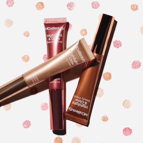 MCoBeauty Highlight & Glow Beauty Wand, Peach Glow, Luminous Highlight for Radiance Skin, Vegan, Cruelty Free Cosmetics