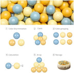 GOGOSO Ball Pit Balls for Toddler, Baby Plastic Playballs Kids Soft Pastel Pelotas Non-Toxic BPA-Free,Cream Yellow+Blue,100 Balls