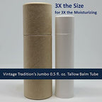Vintage Tradition Moisturizing Beef Tallow Lip Balm – Tube Lip Moisturizer with Peppermint Essential Oil Hydrates & Soothes Dry Lips – Grass-Fed Tallow Balm for Skin Care, 0.5 Fl. Oz.