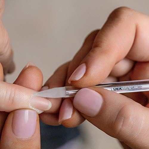 GERMANIKURE Clear Glass Cuticle Stick in Leather Sleeve - Ethically Made in Czech Republic - Cuticle Pusher & Remover, Callous & Dry Skin Fingertip File, Nail Shaper