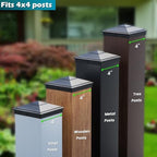 SIEDiNLAR 4x4 Pyramid Post Caps Waterproof Outdoor 4x4 Post Cover, Fits 3.5x3.5 4x4 Wood Vinyl Posts for Fence Deck Mailbox Patio (Black, 12 Pack)