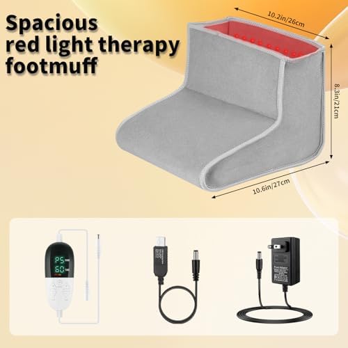 New Red Light Therapy for Feet, Dual Wavelength 160 LEDs for Foot Pain Relief, Adjustable Power and Time Controller.