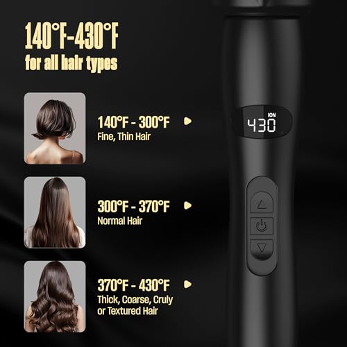 Bekind Twist Pro Thermal Brush - 1.5 Inch Versatile Heated Round Brush, Hot Air Brush Dryer, Effortless Blowout Curling Hair Styling Tools, Negative Ion Blow Out Hot Round Brush, 20s Heats (Black)