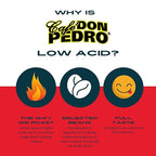 Cafe Don Pedro Southern Pecan Low Acid Coffee Pods, 12 Count - Compatible with Keurig K cups Coffee Maker - 100% Arabica, Stone Ground, Stomach Friendly Coffee K Cups for Sensitive Stomachs