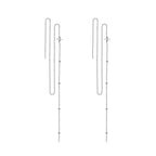 SLUYNZ 925 Sterling Silver Star Long Dangle Earrings Chain for Women Teen Girls Line Dangle Earrings Tassel Threader Chain (A-Sterling Silver)