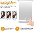 Rechargeable Travel Makeup Mirror 72 LED Lighted Makeup Mirror Travel Mirror Compact Slim LED Vanity Mirror with Lights Lighted Makeup Mirror with 3 Lighting Modes Dimmable Touch Screen (W1)