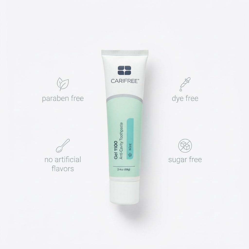 Toothpaste Neutralization CariFree Gel 1100, Mint Flavored, Anti-Cavity Fluoride Toothpaste with ...
