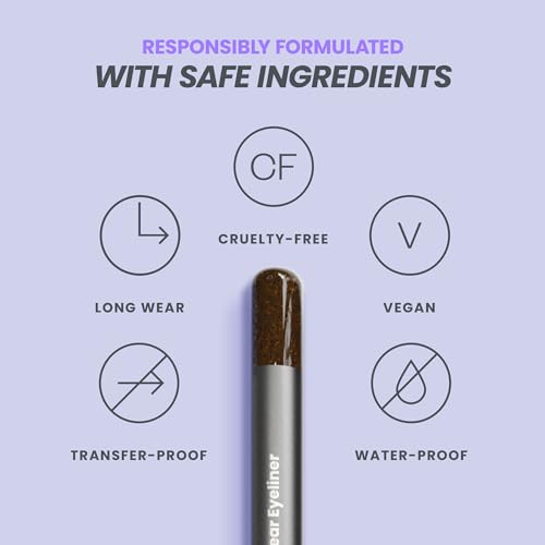 Wonderskin 1440 Longwear Brown Glitter Waterproof Eyeliner Pencil - Sharpenable Eyeliner Pencil & Smudge Proof Brown Eye Liner Pencils (Gold Mocha)