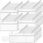 100 Pack Basket Label Holders, Plastic Wire Shelf Label Holders with Double Snap Lock Closure, Reusable Clear Price Tag Holder for Market, Retail Shop, Pantry(About 4" x 1.7")