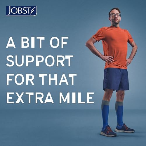 BSN Medical 7529012 JOBST Sock, Knee High, 20-30 mmHg, Closed Toe, Large, Blue/Grey