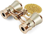 Aroncent Opera Glasses Binoculars 3X25 Mini Compact Binoculars with Chain for Adults Kids Women Vintage Theater Musical Concert