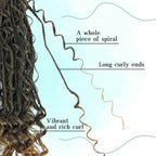 LIYATE 7 Packs Crochet Box Braids 24 Inch Boho Crochet Hair for Black Women Bohomian Crochet Braids Synthetic Pre Looped Goddess Box Braids Crochet Braiding Hair with Curly Ends, 1B/27