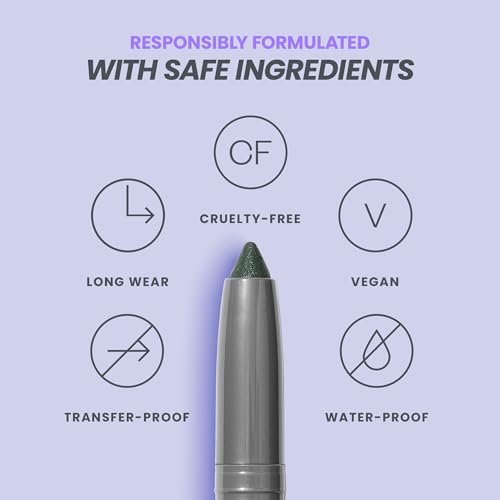 Wonderskin IYKYK Eyeshadow Stick - Longwear Eye Shadow Sticks, Budge-Proof & Waterproof Shimmer Eyeshadow Stick with Built-in Sharpener (Green Smoke)
