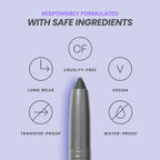 Wonderskin IYKYK Eyeshadow Stick - Longwear Eye Shadow Sticks, Budge-Proof & Waterproof Shimmer Eyeshadow Stick with Built-in Sharpener (Green Smoke)