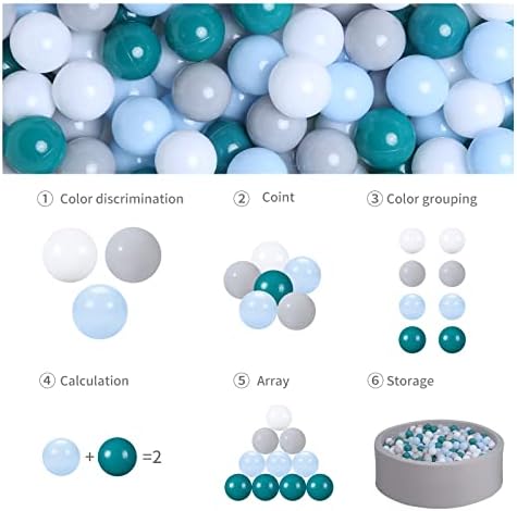 GOGOSO Ball Pits Balls for Toddlers Pack of 50 100 200 Plastics Shape Ball Non-Phthalate Non-BPA Non-Toxic 2.2-Inch Crush Proof Play Balls