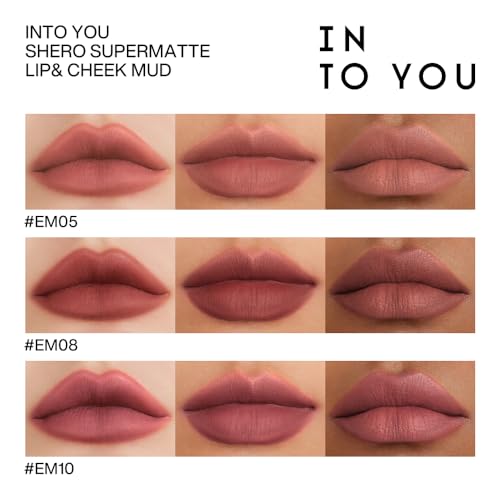 INTO YOU Matte Lipstick for Women, Matte Red Lipstick Long Lasting, Multi-Purpose for Lips and Cheek, Non-Stick Cup Not Fade Lip Stain Makeup Cosmetics Official Directly (EM10)