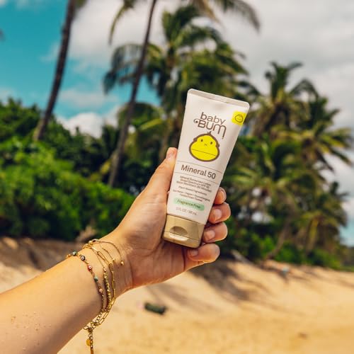 Sun Bum Baby Bum SPF 50 Sunscreen Lotion with Mineral UVA/UVB Face and Body Protection for Sensitive Skin - Fragrance Free - Travel Size - 3 oz