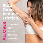 Whole Body Deodorant Lotion For Women by Super Fresh Lady | POWDER LOTION for Privates & Body to Stop Chafe & Odor | Aluminum Free | Coconut + Vanilla Scent | 4oz (2pk)