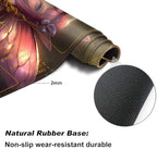 DEGDFSGR for MTG Playmat with Zones 24 x 14 inches for TCG Playmats Non-Slip Rubber Base Commander Play Mat for Magic The Gathering Playmat Iorcana Trading Card Game, Pink Fairy Sitting Flower Meadow