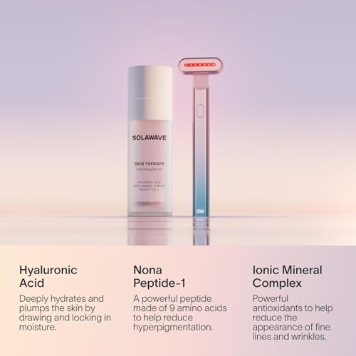 Solawave Wand Skin Therapy Activating Serum | Hyaluronic Acid and Peptides | Enhance Skincare Device Results | Hydrating Microcurrent Galvanic Current | Wrinkle Smoothing