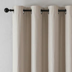 Joydeco Linen Blackout Curtains for Bedroom 90 Inches Long Grommet Heavy Duty Living Room Drapes Thermal Insulated Noise Reduce Cancelling Curtains 2 Panels W52 x L90 Inch Natural