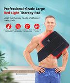Red Light Therapy Pad for Body, 180W LED Red & Infrared Light Device Mat with 660nm & 850nm Wavelengths for Waist Back Shoulder Muscle Pain Relief