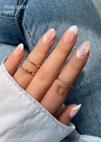 Semi Cured Gel Nail Strips (Pink Daisy)-20 PCS French Gel Nail Stickers | Gel Nail Wraps | UV Light Required, Salon Quality & Easy to Use