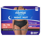 Always Discreet Adult Incontinence Overnight Underwear for Women, Extra Large, Up to 100% Bladder Leak Protection, 48 Count (3 Packs of 16)