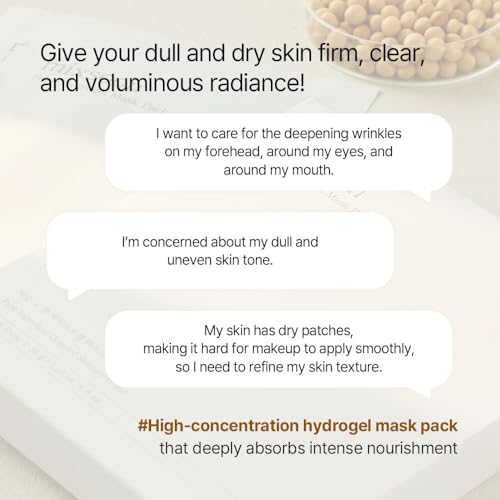 mixsoon Hydrogel Collagen Mask (35gX5ea) Plant-Based Nutrition, Radiance, Hydration All-In-One Firming, Ingredients Absorbing Over Time Korean Bean Essence Korean Collagen Mask