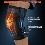 Knee Brace with Side Stabilizers & Patella Gel Support, Knee Brace for Men/Women with Removable Dual Metal Hinges, Adjustable Knee Braces for Knee Pain Relief, Arthritis, Meniscus Tear, ACL, PCL, MCL