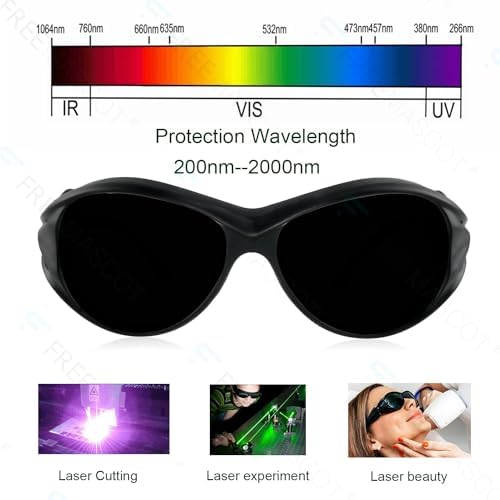 FreeMascot Red Light Therapy Glasses, Laser Safety Glasses IPL 200-2000nm, Eyes Protection for Tanning Goggles and Red Light Therapy