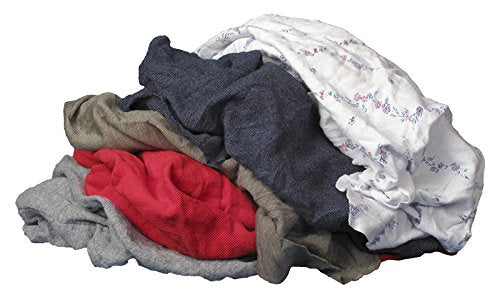 Buffalo Industries (10087PB Recycled Multicolored T-Shirt Cloth Rags, 8 lb. Bag, All-Purpose Rag for Cleaning, Paint Spills and Cleanup, Staining, Polishing, Dusting, Made from Recycled Materials