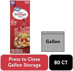 Great Value Double Zipper Gallon Size Storage Bags & 80 count