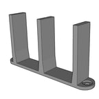 3-Pack Sliding Closet Door Floor Guide Bracket | Universal Fit for 1-3/8" Width Bypass Doors (Gray) | Grovers Home Solutions