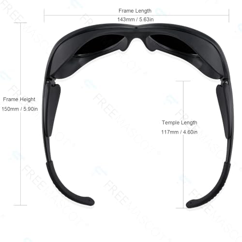 FreeMascot Red Light Therapy Glasses, Laser Safety Glasses IPL 200-2000nm, Eyes Protection for Tanning Goggles and Red Light Therapy
