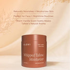 Whipped Tallow Moisturizer, Grass Fed Beef Tallow for Skin, Tallow Face Moisturizer, Beef Tallow and Honey Balm for Face & Body, Infused with Manuka Honey, Calendula & Almond Oil, Warm Vanilla Scent