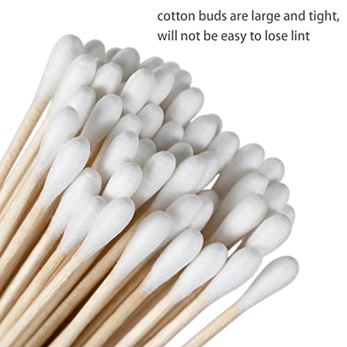 6'' Long Cotton Swabs 500PCS - Cotton Swabs With Wooden Sticks- Cleaning Swabs for Makeup, Pet Care, Gun Cleaning, Electronics, Arts and Crafts