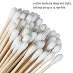 6'' Long Cotton Swabs 500PCS - Cotton Swabs With Wooden Sticks- Cleaning Swabs for Makeup, Pet Care, Gun Cleaning, Electronics, Arts and Crafts