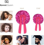 BONNET QUEEN Mommy and Me Silk Satin Sleep Bonnet Hair Wrap 2Pcs