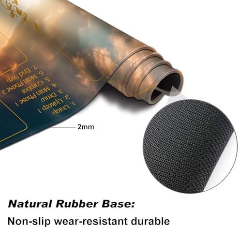 for MTG Playmat with Zones 24 x 14 inches for TCG Playmats Non-Slip Rubber Base Commander Play Mat for Magic The Gathering Playmat Iorcana Trading Card Game, Jesus Walked in The Clouds