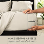 ClevaHome Full Size Sheet Set - 6 Piece Soft Breathable Luxury Bed Sheet Set - Shrinkage & Fade Resistant Embroidered Bedding Sheet with Deep Pocket, 2 Extra Pillowcases (Full, Oat Milk)