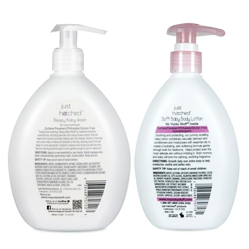 Night Time Baby Routine Wash + Lotion Bundle - Gentle Calming Bath & Body Cleanser + Lightweight Moisturizing, No Yucky Stuff & Harsh Ingredients,13 fl oz + 10 fl oz (6 Variety-Pack)