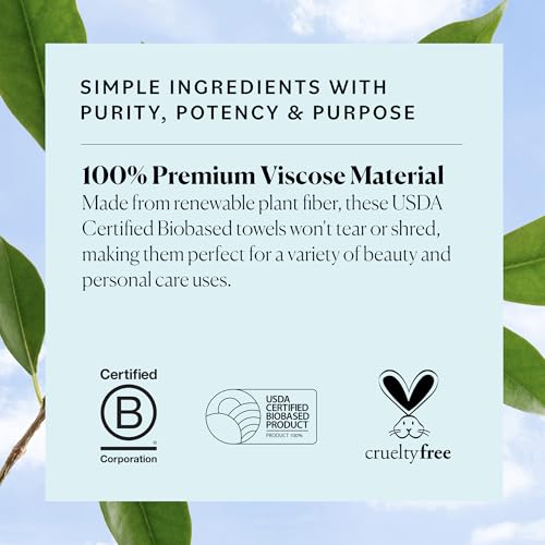 Sky Organics - Gentle Clean Face Towels (2-Pack) - 100 XL Single-Use Face Wipes - Ultra Soft & Dual Textured - Disposable Face Towel - Makeup Remover Wipes - Cruelty Free - Skin Care Tools - Self Care