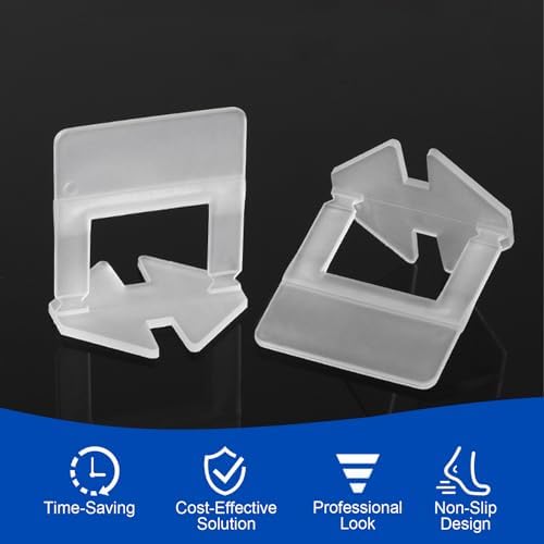 DGSL Tile Leveling System Clips - 500-Piece DIY Tiles Leveler Spacers - Tile Leveling System for Professional Ceramic Tile and Stone Installation (1/8 Inch)
