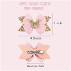 Ayesha 8pcs Mouse Ears Bow Clips for Toddler Girls Mouse Hair Bows Hair Clips Polka Dot Bows for Birthday Parties Themed Parks