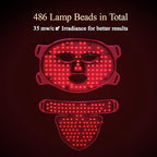 Led Red Light Therapy Face & Neck Mask, 7 Colors Led Light Therapy Facial Mask, Infrared Red Light Therapy Mask, Infrared Light Skin Rejuvenation(White)