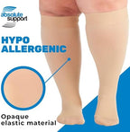 ABSOLUTE SUPPORT (3 Pairs) Plus Size Compression Socks for Women and Men Circulation 20-30mmHg - Graduated Support Knee High for Swelling, Achilles Tendon, Thrombosis - Beige, 7X-Large - A501BE10-3