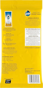 Pledge Expert Care Enhancing Wood Wipes, Lemon Scent (Pack of 6, 144 Total Count), Yellow