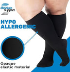 ABSOLUTE SUPPORT (3 Pairs) Wide Calf Graduated Support Opaque Compression Knee High Socks for Women and Men 20-30mmHg | For Embolism, Arthritis, Post Surgery, Swelling - Black, 5X-Large - A501BL8-3