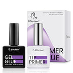 BTArtbox Nail Glue & Primer Set - 2 x 0.5 Fl Oz Acrylic French Ballerina Nail Gel, Long Lasting Super Strong 4 in 1 UV Nail Gel for Press On Nails